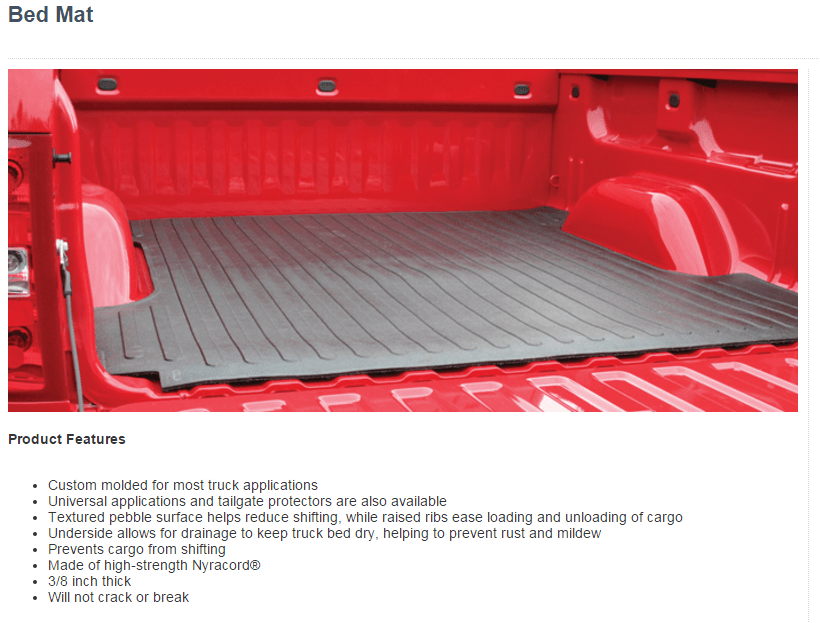 Custom Rubber Bed Mat SALE! 160.00 Ishler's Truck Caps